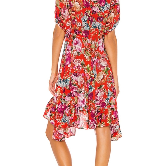 Babydoll Dress in Red Floral - Picture 2 of 3